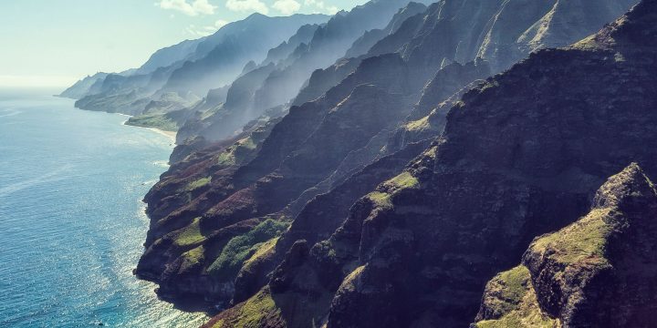 Mountain coastline on a summer day